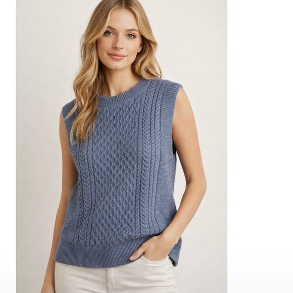 Cyrus Sweaters - New Cyrus Vest Cable Knit Sleeveless Sweater